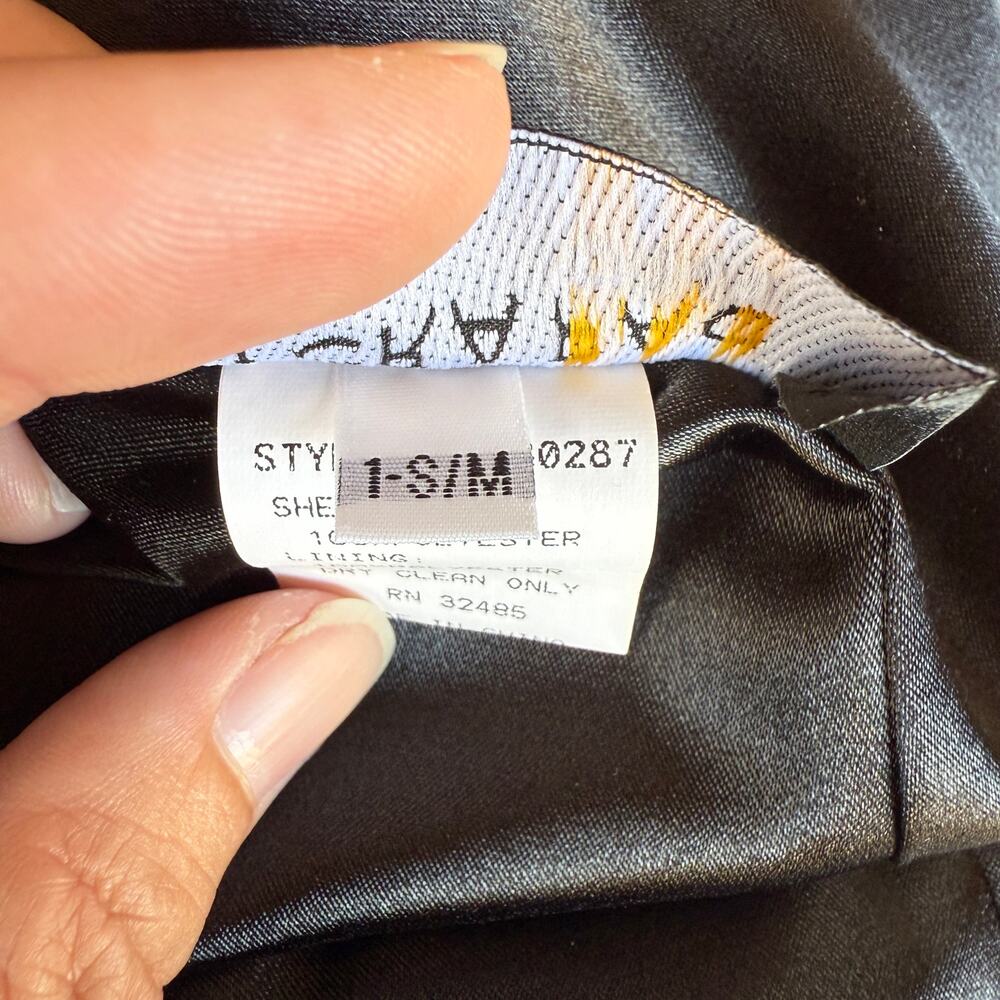 MYCRA PAC black Rain Coat  - Trench Double Breasted Classy EUC Sz 1 S/M - Picture 4 of 14